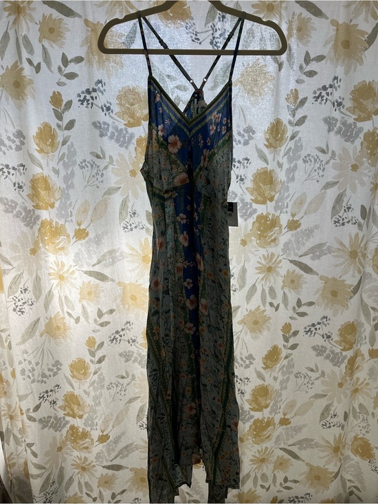 O'Neill Dresses & Skirts - O'Neill Blue and Green Floral Maxi Dress with Spaghetti Straps